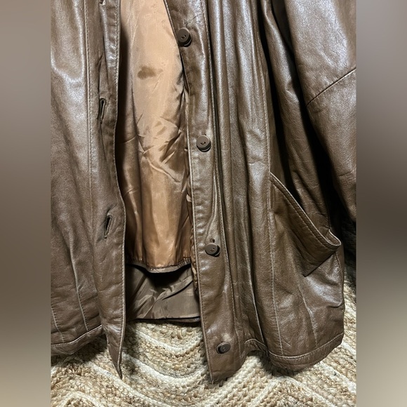 Pelle New York Milano Men's Vintage Genuine Brown Leather Jacket,Size M - Picture 2 of 13